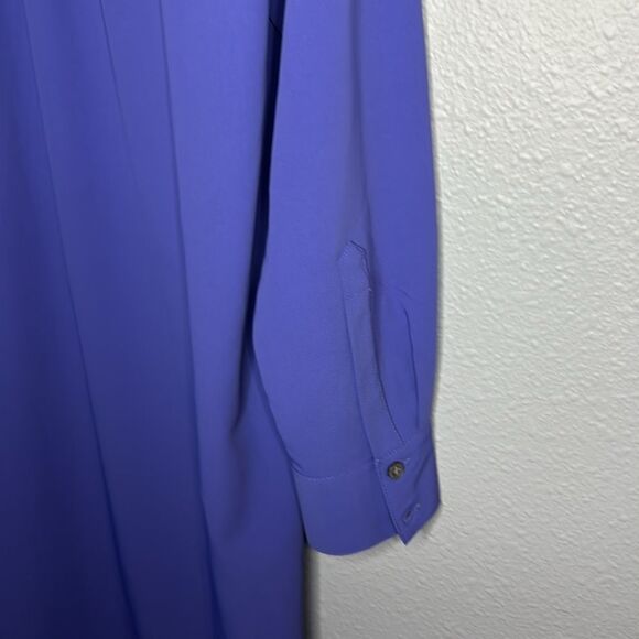 Loft Lavender Blue Button 3/4 Front Crew Neck Tunic Shirt Top Small - Picture 13 of 14